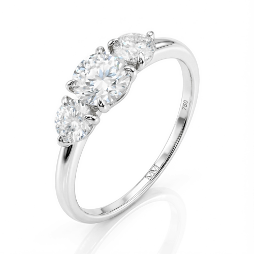 Aventine - anello con tre pietre di moissanite