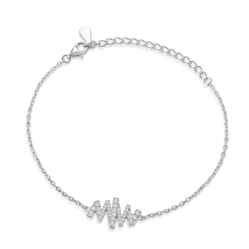 Spiralux - bracciale regolabile con moissanite e simbolo con pavé