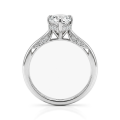 Poirine - anello con moissanite taglio a goccia, halo nascosto e pietre secondarie incastonate a pavé