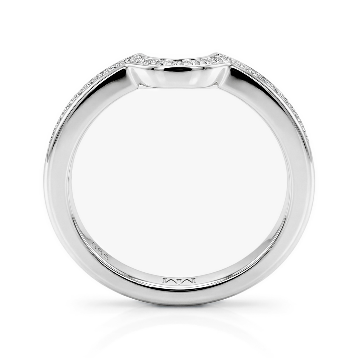 Cirquette - fede nuziale sagomata con moissanite e pietre secondarie