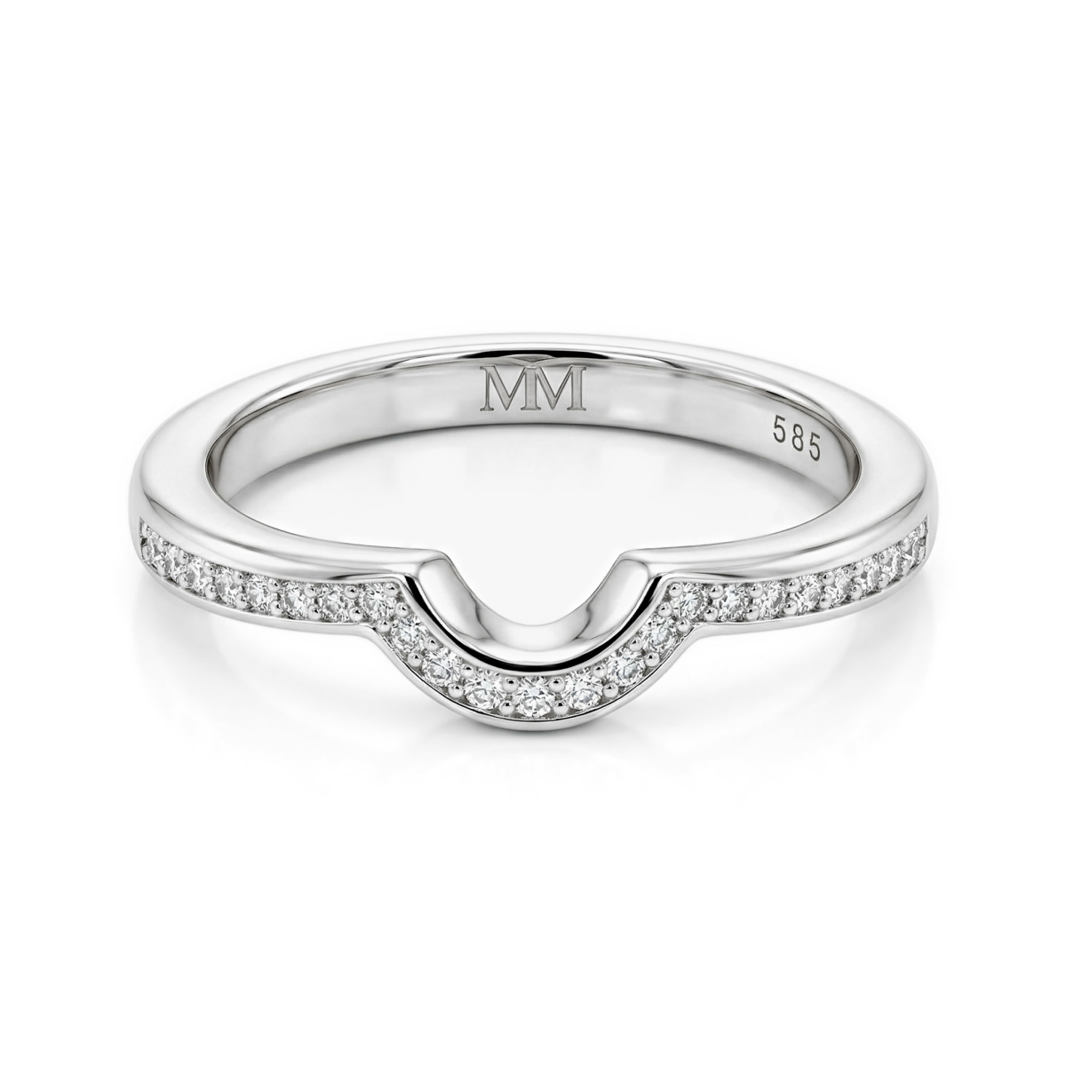 Cirquette - fede nuziale sagomata con moissanite e pietre secondarie