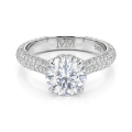 Cassiane - anello di fidanzamento con moissanite e pietre secondarie incastonate a pavé