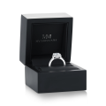 Candesce - anello di fidanzamento con montatura halo, moissanite di taglio a cuscino e corpo dell’anello decorato