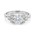 Astral - anello di fidanzamento con moissanite e pietre laterali