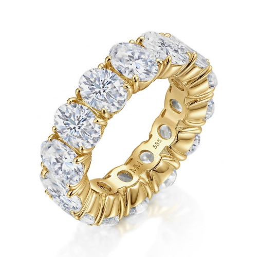 Daphne - anello eternity a tutto giro con moissanite dal taglio ovale