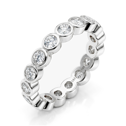 Orbella - anello eternity con moissanite e incastonatura a castone