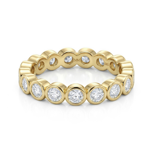 Orbella - anello eternity con moissanite e incastonatura a castone