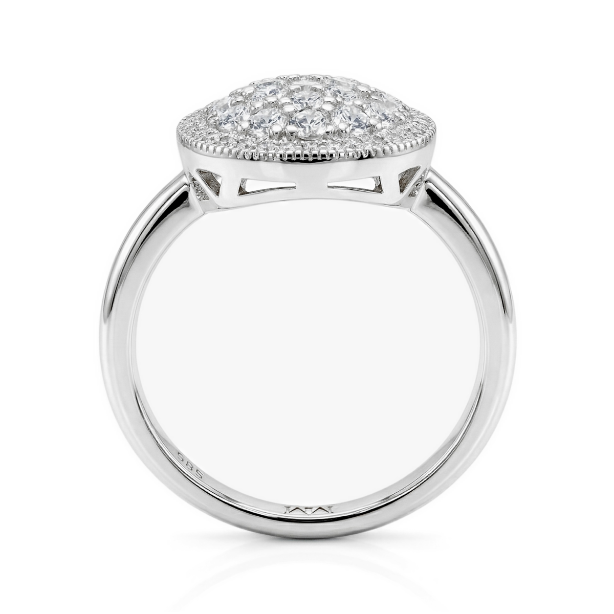 Cirilla - anello con pietre di moissanite raggruppate a pavé