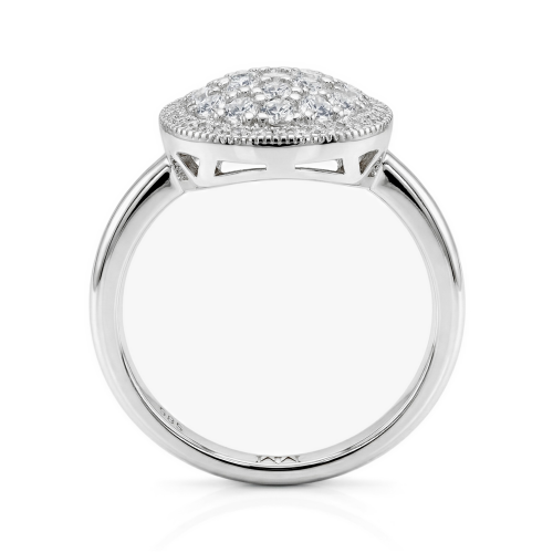 Cirilla - anello con pietre raggruppate in moissanite con pavé