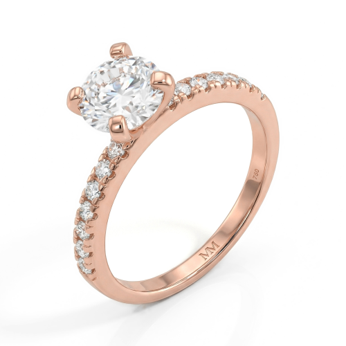 Finesse - anello di fidanzamento con moissanite e pietre laterali