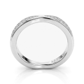 Aria - fede nuziale curva con moissanite e incastonatura a pavé