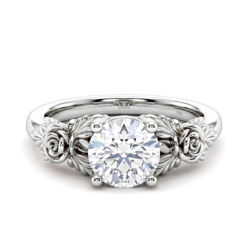 Roselle - anello di fidanzamento floreale con moissanite e incastonatura a pavé