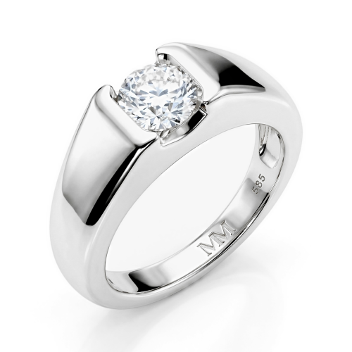 Vortex - anello da uomo con moissanite e moderna incastonatura a castone dall’effetto a tensione