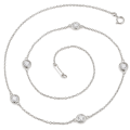 Circa - collana con moissanite incastonata a castone e maglie regolabili