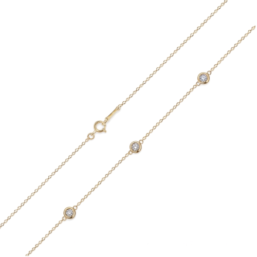Circa - collana con moissanite incastonata a castone chiuso e maglie regolabili