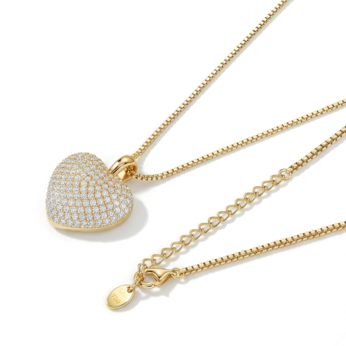 Serenade - ciondolo a cuore con pavé di moissanite