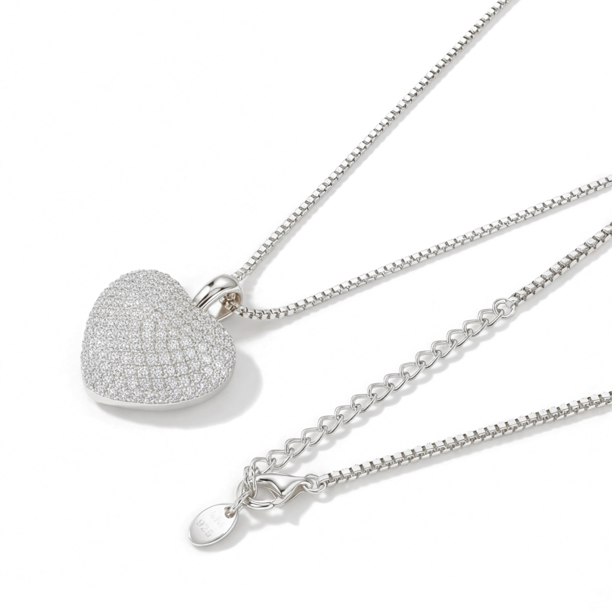 Serenade - ciondolo con moissanite a cuore e pavé