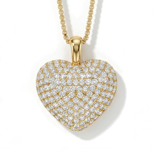 Serenade - ciondolo a cuore con pavé di moissanite