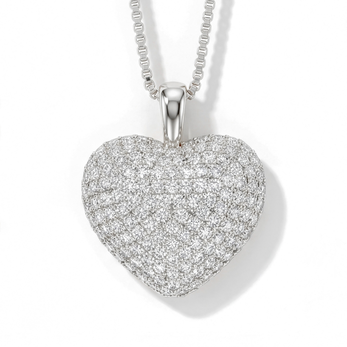 Serenade - ciondolo con moissanite a cuore e pavé