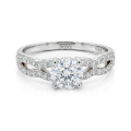 Verity - anello di fidanzamento con moissanite e gambo intrecciato