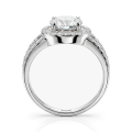 Regalyn - anello di fidanzamento con moissanite, montatura halo e gambo sdoppiato