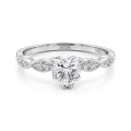 Affection - anello di fidanzamento con moissanite taglio a cuore e gambo intrecciato