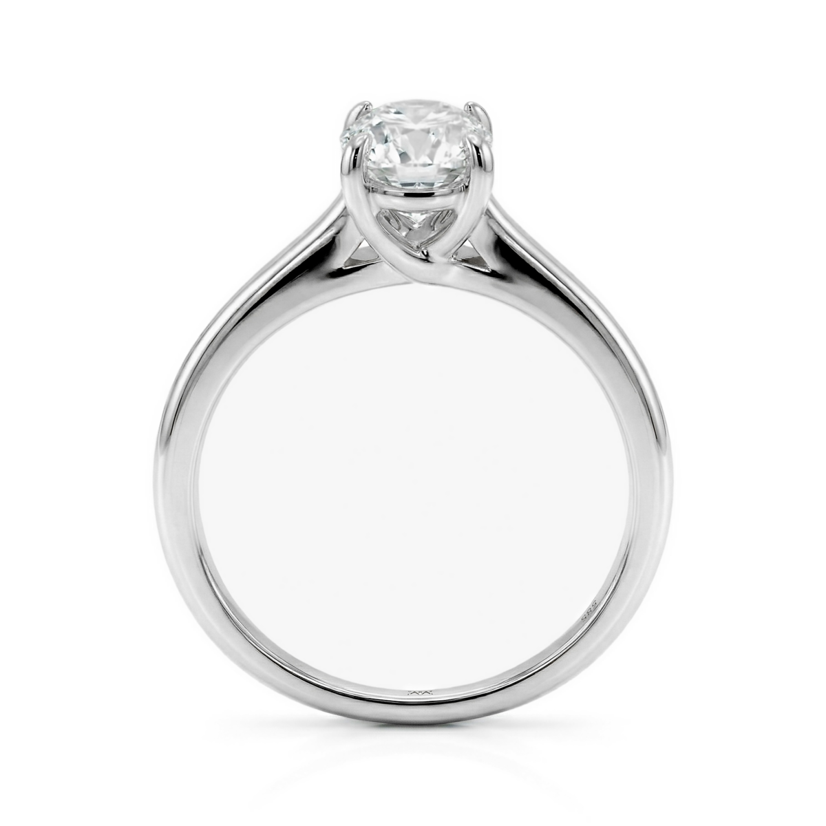 Grace - anello con moissanite ovale e gambo sdoppiato