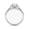 Orletta - anello di fidanzamento con moissanite ovale, montatura halo a pavé e corpo dell’anello a pavé