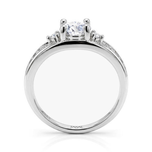 Seraphis - anello di fidanzamento con moissanite e pietre laterali