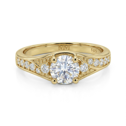Seraphis - anello di fidanzamento con moissanite e pietre laterali