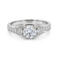 Seraphis - anello di fidanzamento con moissanite e pietre laterali