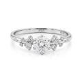  Aurora - anello con moissanite e pietre laterali minimaliste