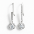 Luminary - orecchini con moissanite in montatura halo