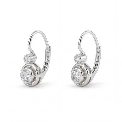 Lunar - orecchini con moissanite e chiusura a leva