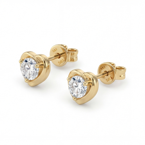 Luster – orecchini a lobo con moissanite a cuore