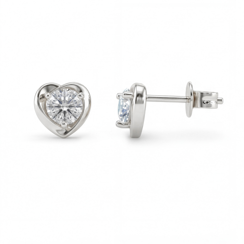 Luster – orecchini a lobo con moissanite a cuore
