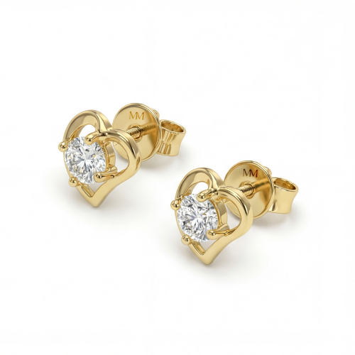 Etheria - orecchini a lobo con moissanite a cuore