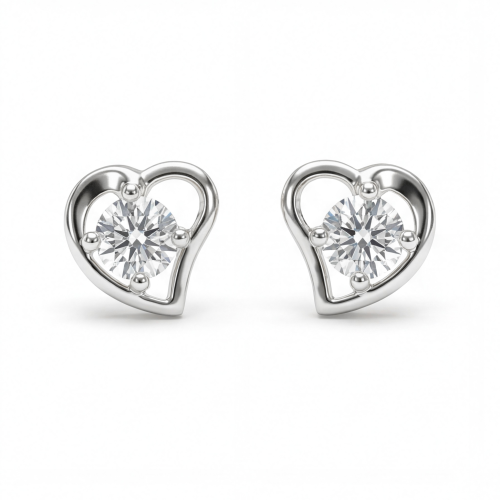 Etheria - orecchini a lobo con moissanite a cuore