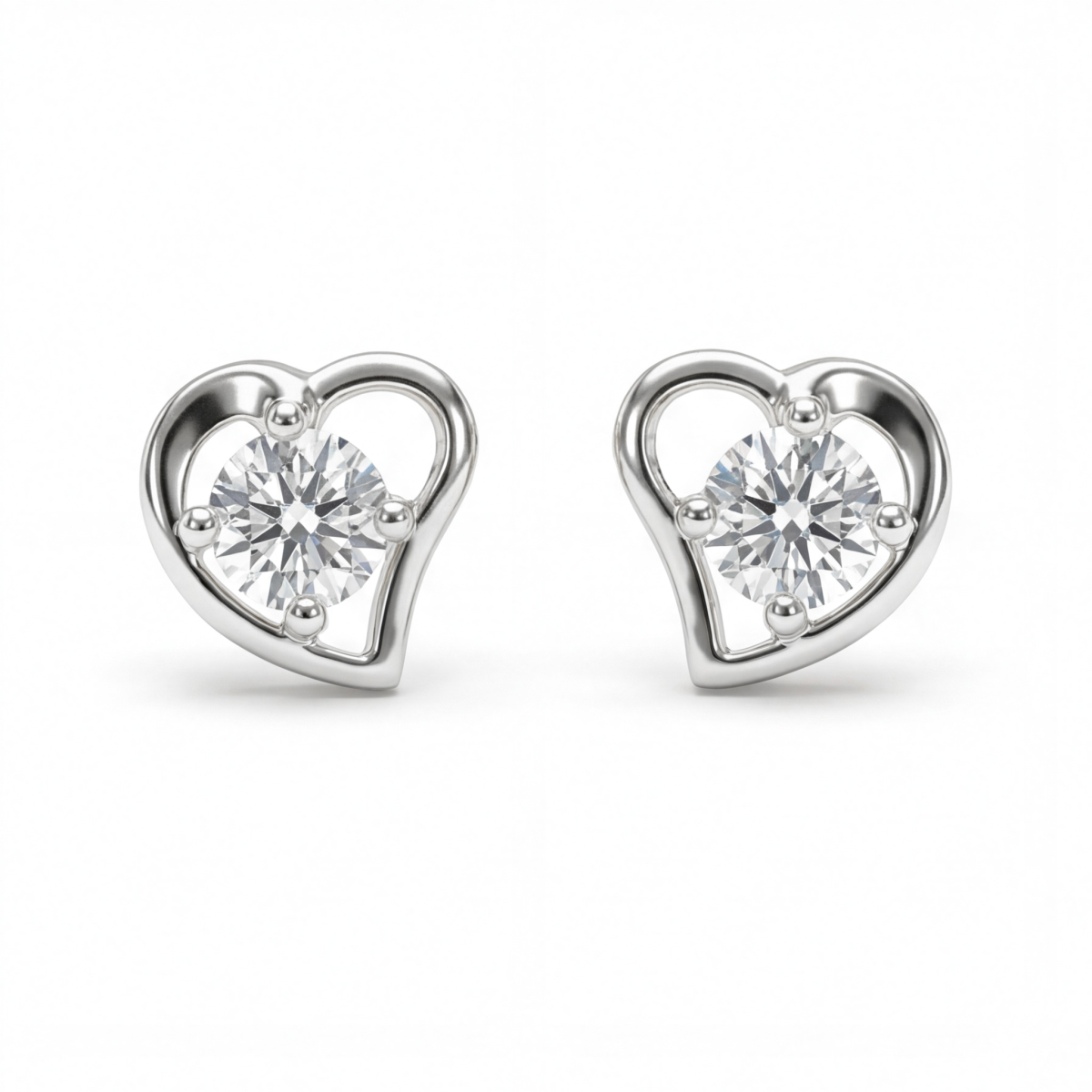 Etheria - orecchini a lobo con moissanite a cuore