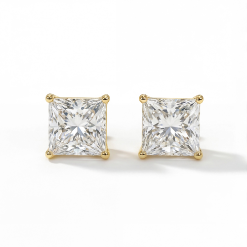 Orion – orecchini a lobo con moissanite dal taglio princess