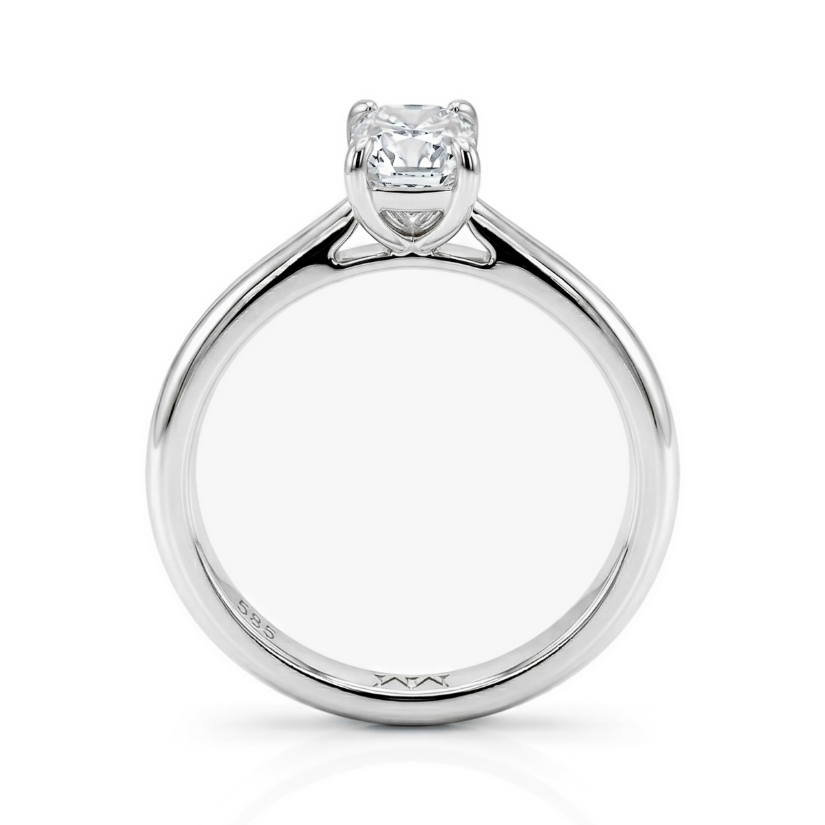 Lustra - anello solitario con moissanite dal taglio radiant