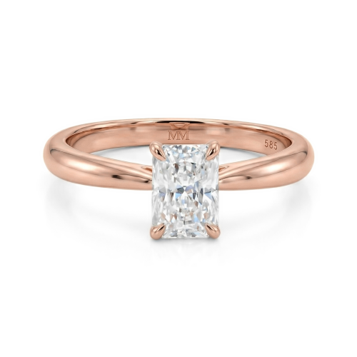Lustra – anello solitario con moissanite dal taglio radiant