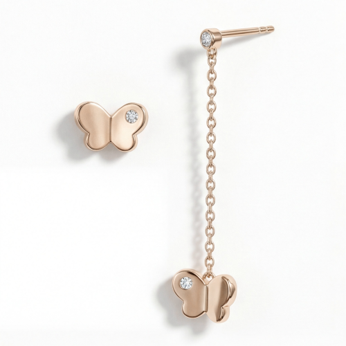 Butterfly Drops - orecchini pendenti con moissanite