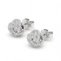Cluster Spheres - orecchini a lobo con moissanite e incastonatura a pavé