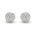 Cluster Spheres - orecchini a lobo con moissanite e incastonatura a pavé