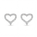 Corazon - orecchini a lobo con moissanite e incastonatura a pavé a forma di cuore