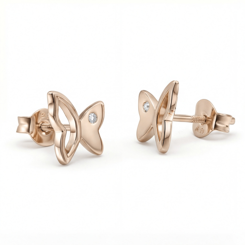 Butterfly Beauty - orecchini a lobo con moissanite