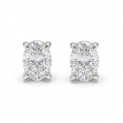 Ovalis – orecchini a lobo con moissanite ovale