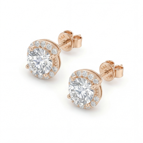 Divine Dots - orecchini a lobo con moissanite