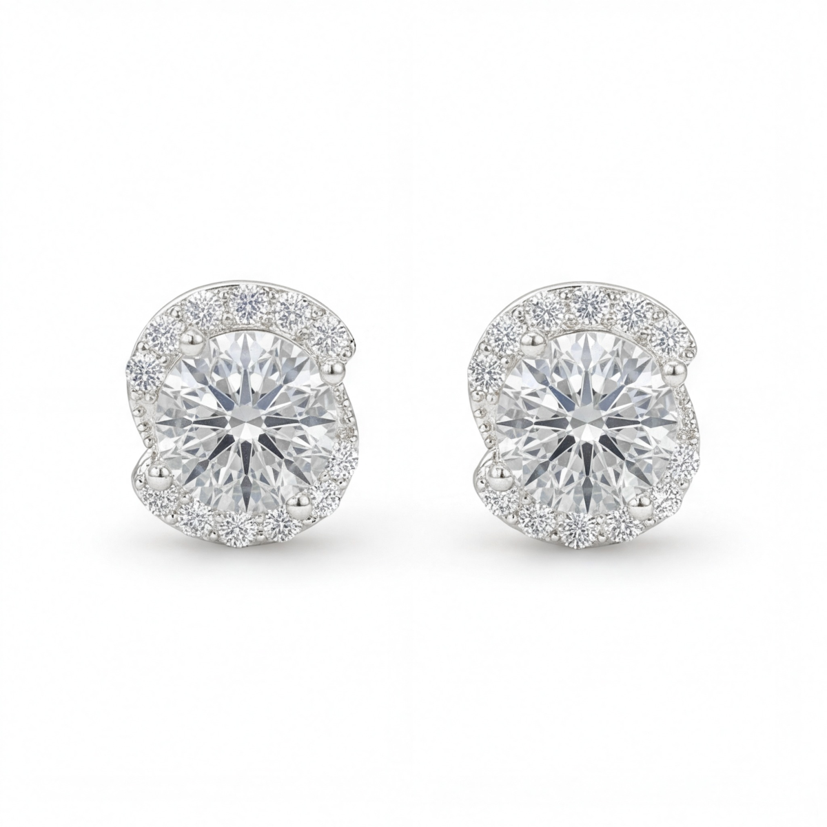 Divine Dots - orecchini a lobo con moissanite